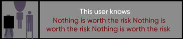 This user knows nothing is worth the risk nothing is worth the risk nothing is worth the risk